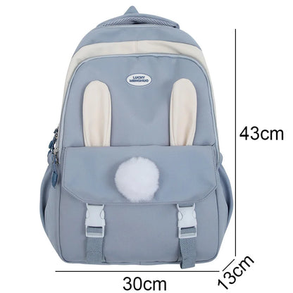 Girl Travel Cute Cartoon Book Backpack Female White Laptop Nylon Bag Trendy Lady Kawaii College Backpack Fashion Women SchoolBag