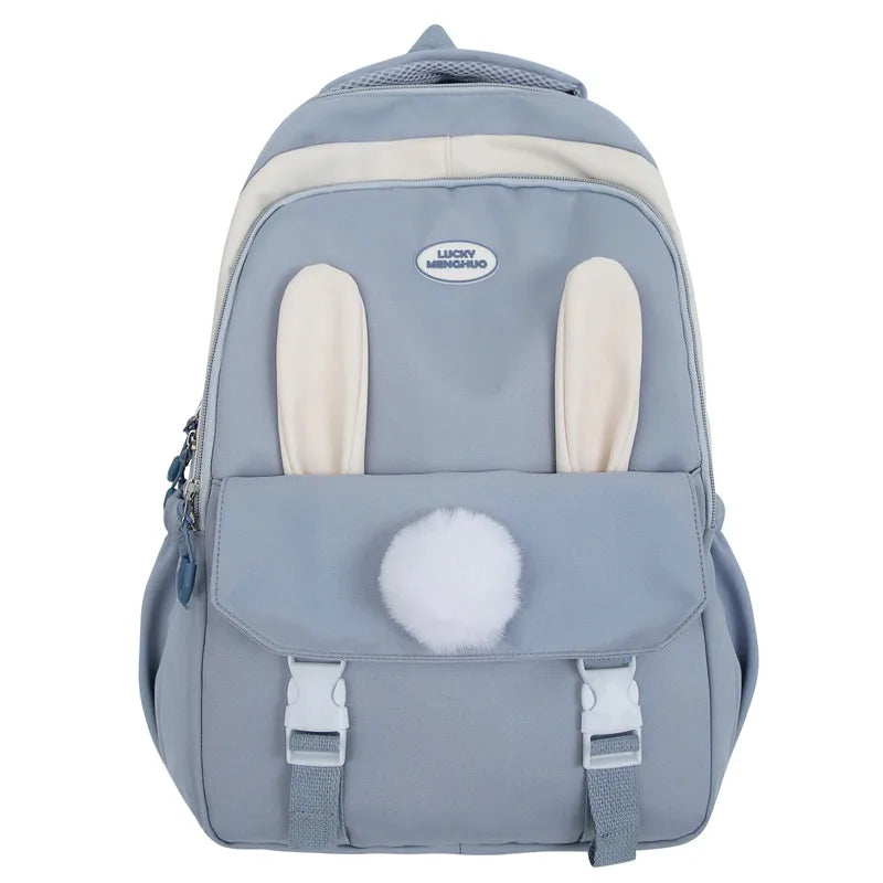 Girl Travel Cute Cartoon Book Backpack Female White Laptop Nylon Bag Trendy Lady Kawaii College Backpack Fashion Women SchoolBag