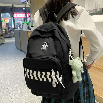 Girl Travel Plaid Harajuku Book Backpack Ladies Kawaii Bag Cool Female Lattice College Backpack Fashion Women Laptop School Bags