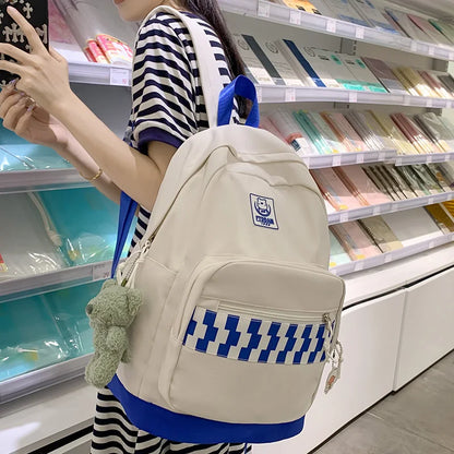 Girl Travel Plaid Harajuku Book Backpack Ladies Kawaii Bag Cool Female Lattice College Backpack Fashion Women Laptop School Bags