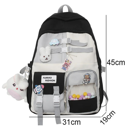 Girl Travel Waterproof Transparent Book Backpack Women Cute School Bag Female College Fashion Ladies Laptop Kawaii Harajuku Bags