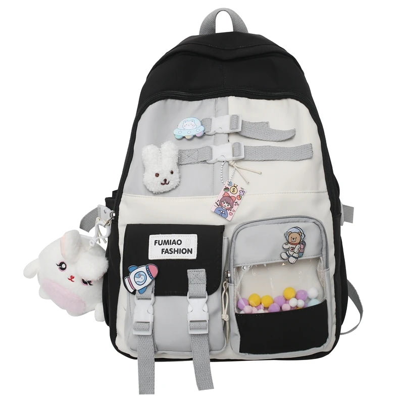 Girl Travel Waterproof Transparent Book Backpack Women Cute School Bag Female College Fashion Ladies Laptop Kawaii Harajuku Bags