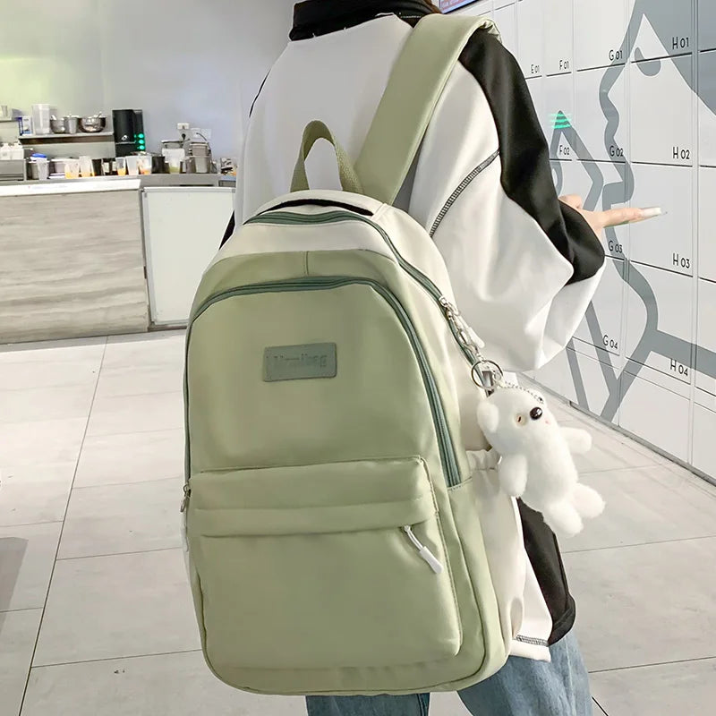 Girl Travel Waterproof Yellow Leisure School Bag Fashion Women Student Backpack Ladies Nylon Cute Book Female Laptop College Bag