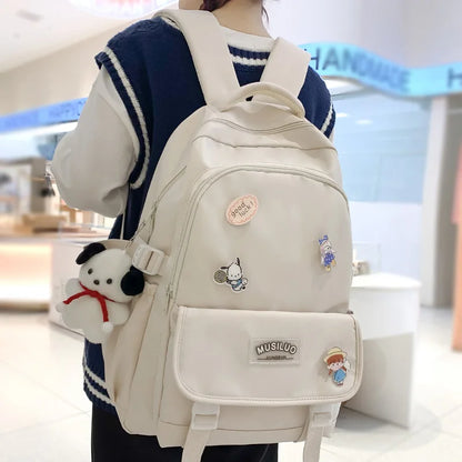 Girl Waterproof Cute Travel Badge Book Bag Laptop Female Student Trendy Ladies Kawaii College Backpack Women School Bags Fashion