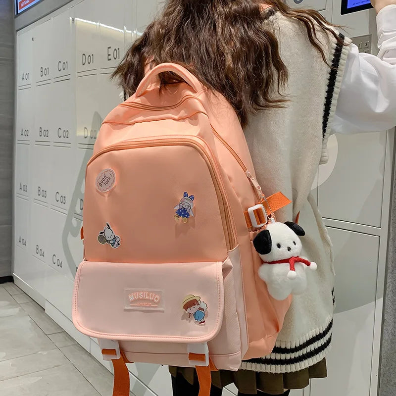 Girl Waterproof Cute Travel Badge Book Bag Laptop Female Student Trendy Ladies Kawaii College Backpack Women School Bags Fashion