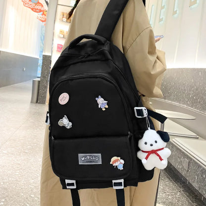 Girl Waterproof Cute Travel Badge Book Bag Laptop Female Student Trendy Ladies Kawaii College Backpack Women School Bags Fashion