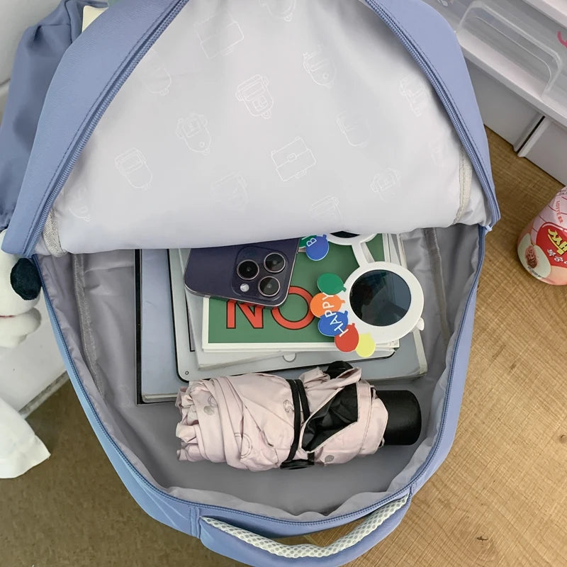 Girl Waterproof Cute Travel Badge Book Bag Laptop Female Student Trendy Ladies Kawaii College Backpack Women School Bags Fashion