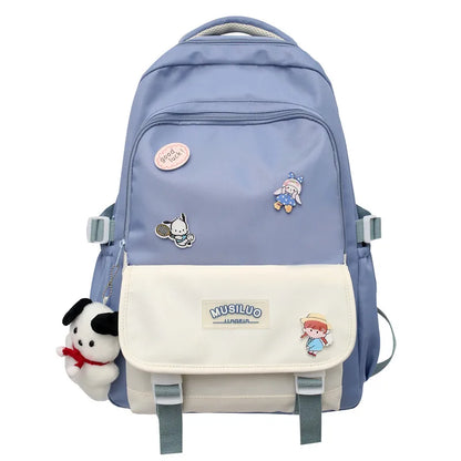 Girl Waterproof Cute Travel Badge Book Bag Laptop Female Student Trendy Ladies Kawaii College Backpack Women School Bags Fashion
