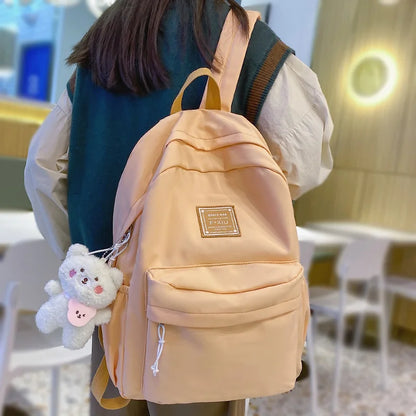 Girl Waterproof Cute Travel Student Bag Lady Kawaii Solid College Backpack Trendy Cool Women Bags Fashion Female Backpack Laptop
