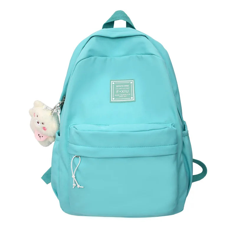 Girl Waterproof Cute Travel Student Bag Lady Kawaii Solid College Backpack Trendy Cool Women Bags Fashion Female Backpack Laptop