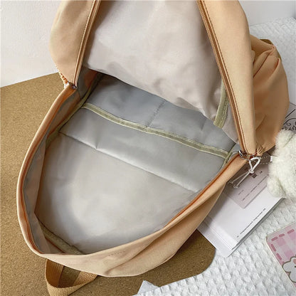 Girl Waterproof Cute Travel Student Bag Lady Kawaii Solid College Backpack Trendy Cool Women Bags Fashion Female Backpack Laptop