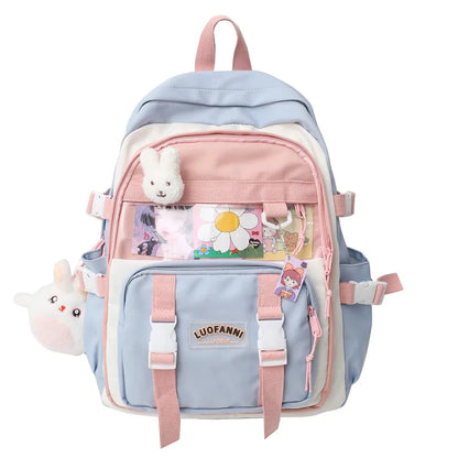 Girl Waterproof Transparent Cute School Bag New Female Laptop College Backpack Lady Travel BookBag Women Kawaii Backpack Fashion