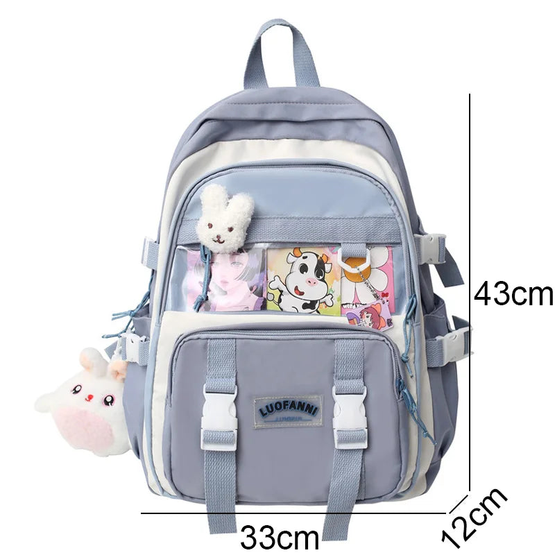 Girl Waterproof Transparent Cute School Bag New Female Laptop College Backpack Lady Travel BookBag Women Kawaii Backpack Fashion