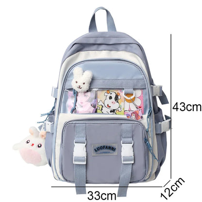 Girl Waterproof Transparent Cute School Bag New Female Laptop College Backpack Lady Travel BookBag Women Kawaii Backpack Fashion
