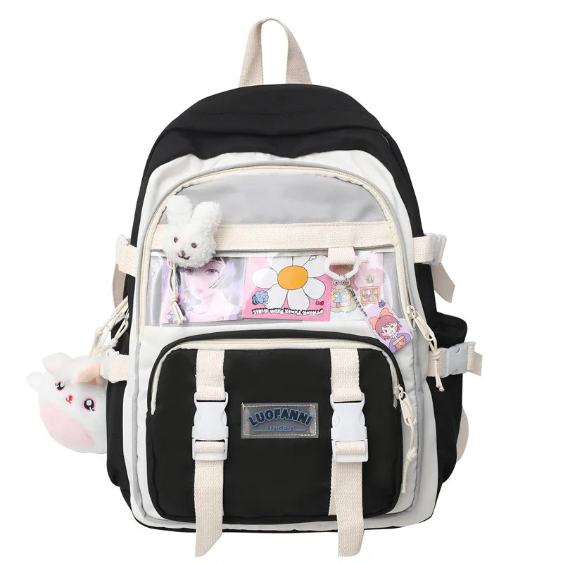Girl Waterproof Transparent Cute School Bag New Female Laptop College Backpack Lady Travel BookBag Women Kawaii Backpack Fashion