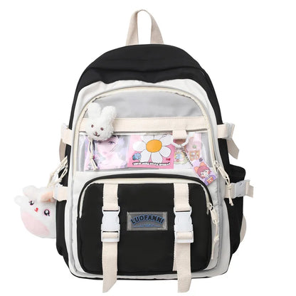 Girl Waterproof Transparent Cute School Bag New Female Laptop College Backpack Lady Travel BookBag Women Kawaii Backpack Fashion