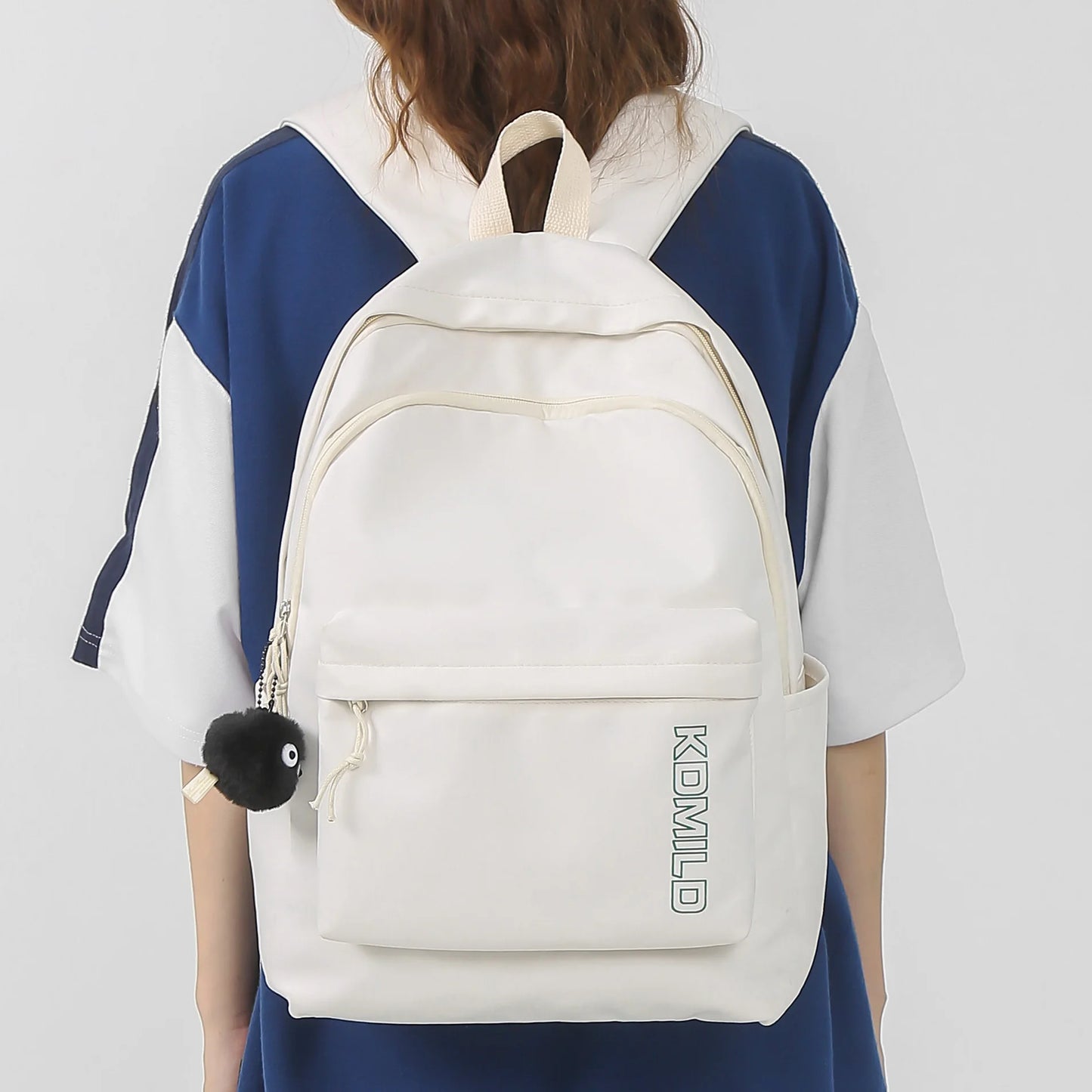Girl White Leisure Travel Book Laptop Backpack Female Nylon Student Bag Ladies College Backpack Fashion Trendy Women School Bags