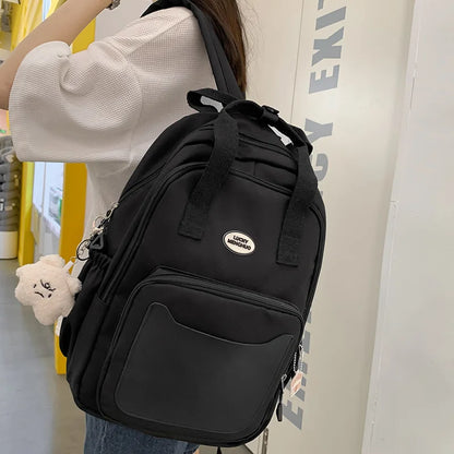 Girl White Travel Book Backpack Nylon Fashion Ladies Leisure Bag Waterproof Female Cute College Backpack Women Laptop School Bag