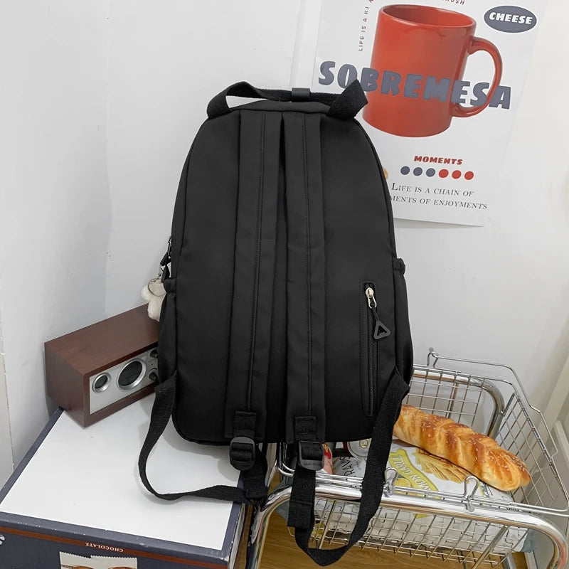 Girl White Travel Book Backpack Nylon Fashion Ladies Leisure Bag Waterproof Female Cute College Backpack Women Laptop School Bag