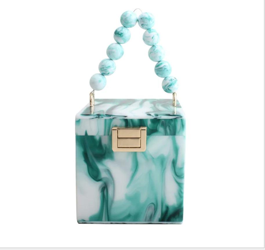 Girl's Acrylic Box Clutch Women Totes Handbag Fashion Party Hard Case Shoulder Bags Cross body messenger Bags Lady Handbags gift