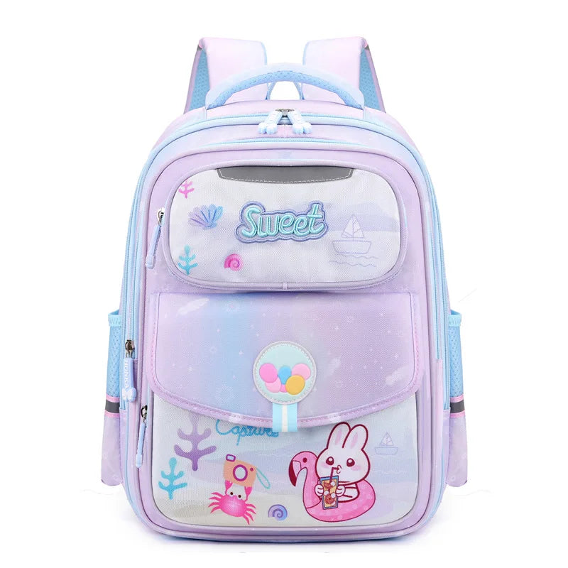 Girls Orthopedic Lightweight Waterproof School Bag,Backpack Bags for Teenage Students,weekend Bag Child Double Shoulder Bags