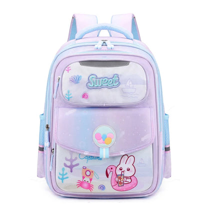Girls Orthopedic Lightweight Waterproof School Bag,Backpack Bags for Teenage Students,weekend Bag Child Double Shoulder Bags