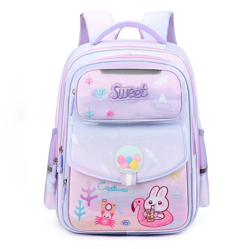 Girls Orthopedic Lightweight Waterproof School Bag,Backpack Bags for Teenage Students,weekend Bag Child Double Shoulder Bags