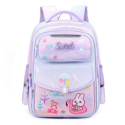 Girls Orthopedic Lightweight Waterproof School Bag,Backpack Bags for Teenage Students,weekend Bag Child Double Shoulder Bags