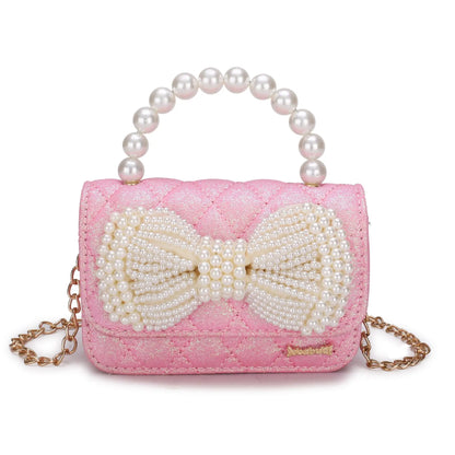 Girls Princess Messenger Bag Cute Kids Leather Purses and Handbags Child Bowknot Crossbody Bags Toddler Party Tote Hand Bag
