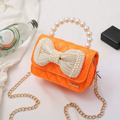 Girls Princess Messenger Bag Cute Kids Leather Purses and Handbags Child Bowknot Crossbody Bags Toddler Party Tote Hand Bag