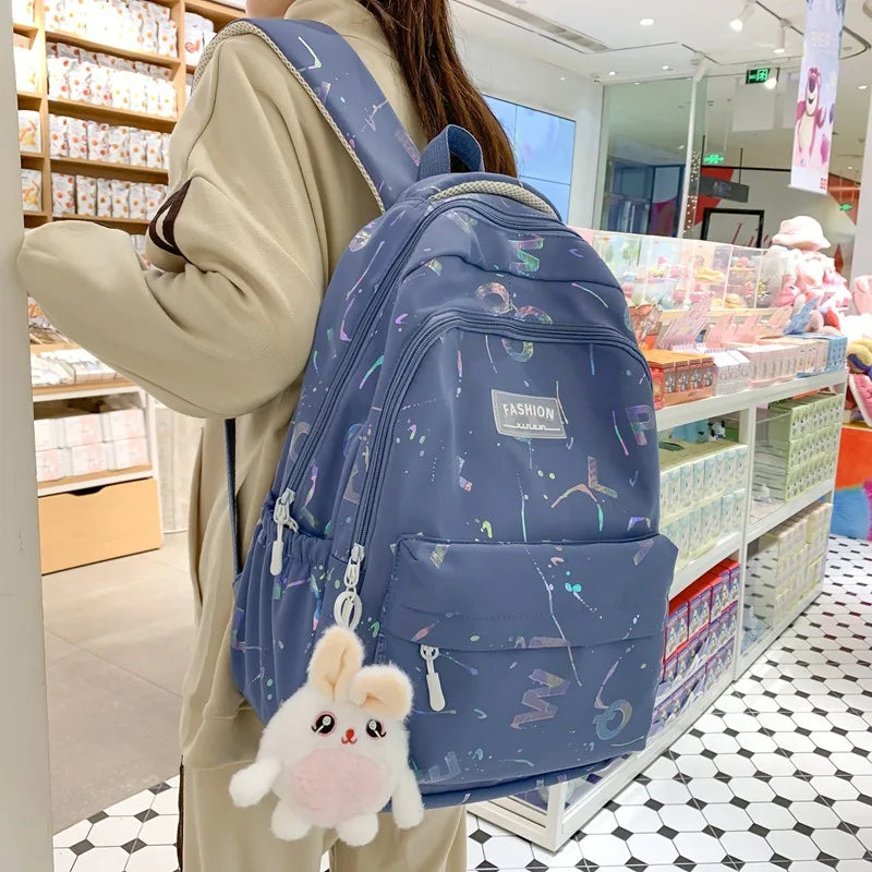 Girls School Backpack Large Capacity Casual Laptop Bag Waterproof Travel Rucksack Teen School Bag