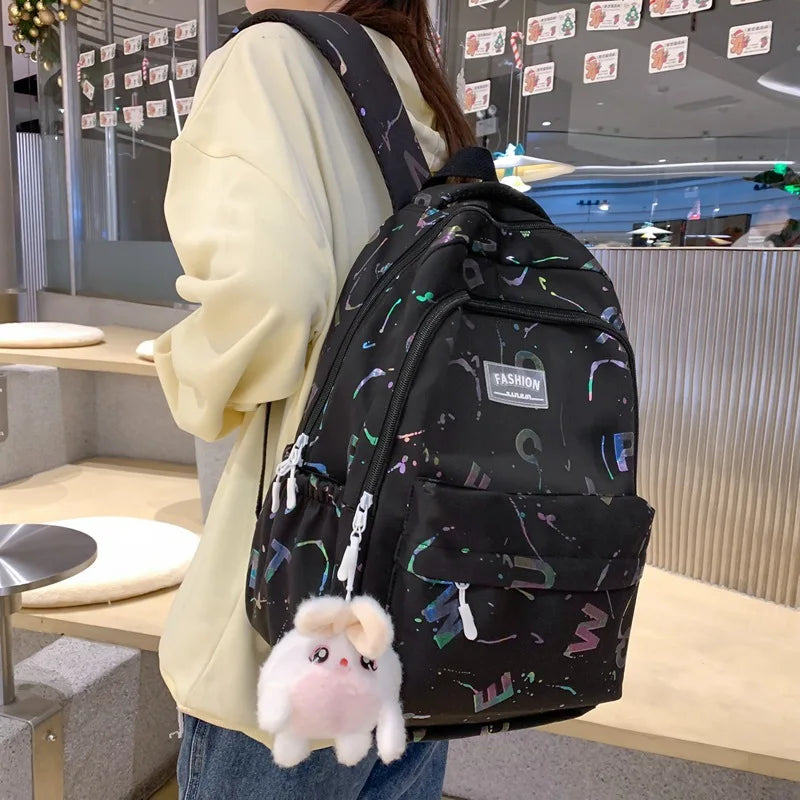 Girls School Backpack Large Capacity Casual Laptop Bag Waterproof Travel Rucksack Teen School Bag