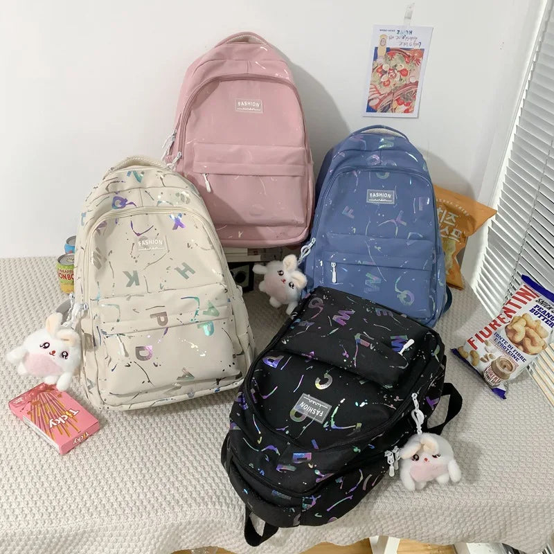 Girls School Backpack Large Capacity Casual Laptop Bag Waterproof Travel Rucksack Teen School Bag