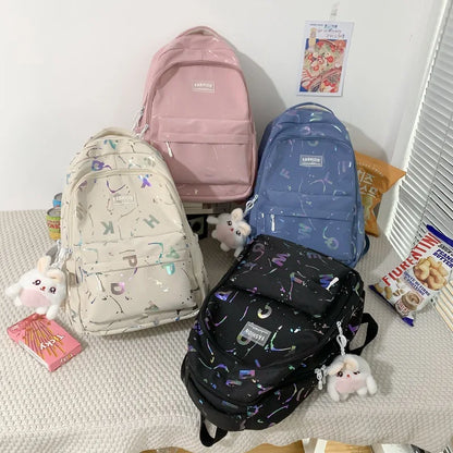 Girls School Backpack Large Capacity Casual Laptop Bag Waterproof Travel Rucksack Teen School Bag