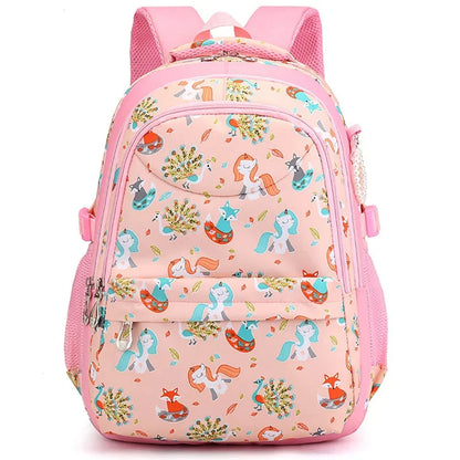 Girls School Bags Children Primary Backpack animal Print Princess Schoolbag Cute Cartoon Kids Bookbags Mochila Escolar