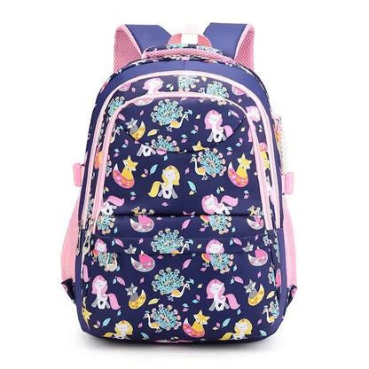 Girls School Bags Children Primary Backpack animal Print Princess Schoolbag Cute Cartoon Kids Bookbags Mochila Escolar