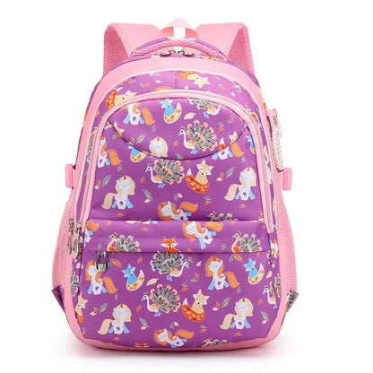 Girls School Bags Children Primary Backpack animal Print Princess Schoolbag Cute Cartoon Kids Bookbags Mochila Escolar
