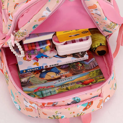 Girls School Bags Children Primary Backpack animal Print Princess Schoolbag Cute Cartoon Kids Bookbags Mochila Escolar