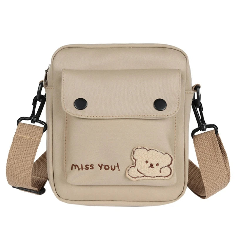 Girls Shoulder Bag Womens Crossbody Bag Teenager Cartoon Bear Messenger Bag Small Satchel Bag Female Shopping Dating Bag