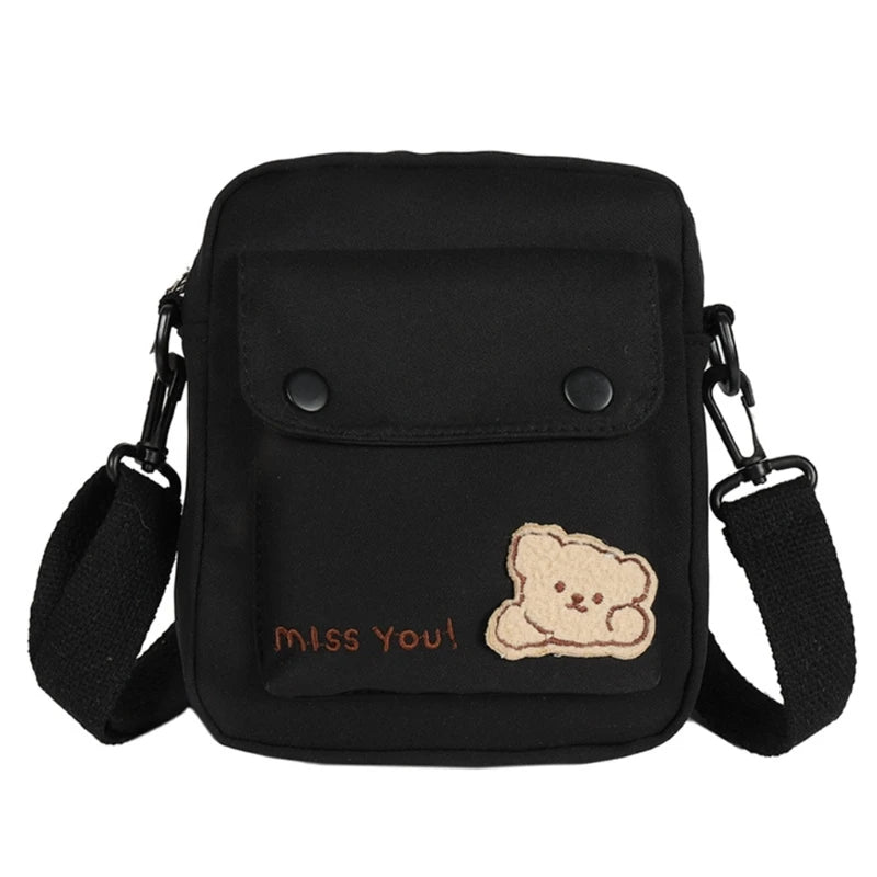 Girls Shoulder Bag Womens Crossbody Bag Teenager Cartoon Bear Messenger Bag Small Satchel Bag Female Shopping Dating Bag
