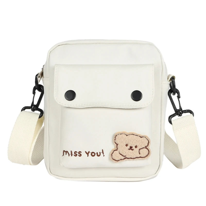 Girls Shoulder Bag Womens Crossbody Bag Teenager Cartoon Bear Messenger Bag Small Satchel Bag Female Shopping Dating Bag