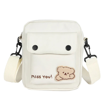 Girls Shoulder Bag Womens Crossbody Bag Teenager Cartoon Bear Messenger Bag Small Satchel Bag Female Shopping Dating Bag