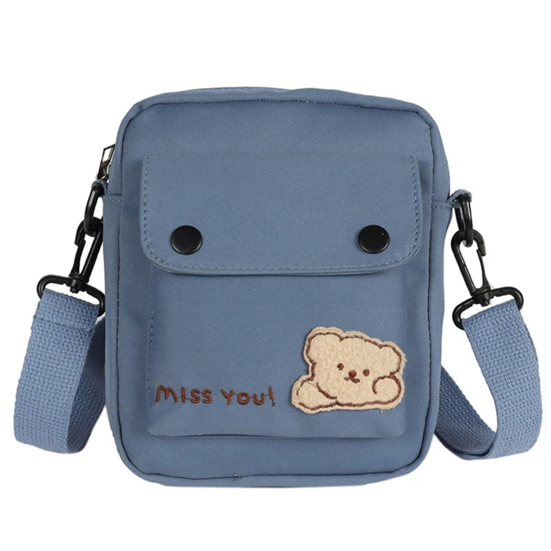 Girls Shoulder Bag Womens Crossbody Bag Teenager Cartoon Bear Messenger Bag Small Satchel Bag Female Shopping Dating Bag