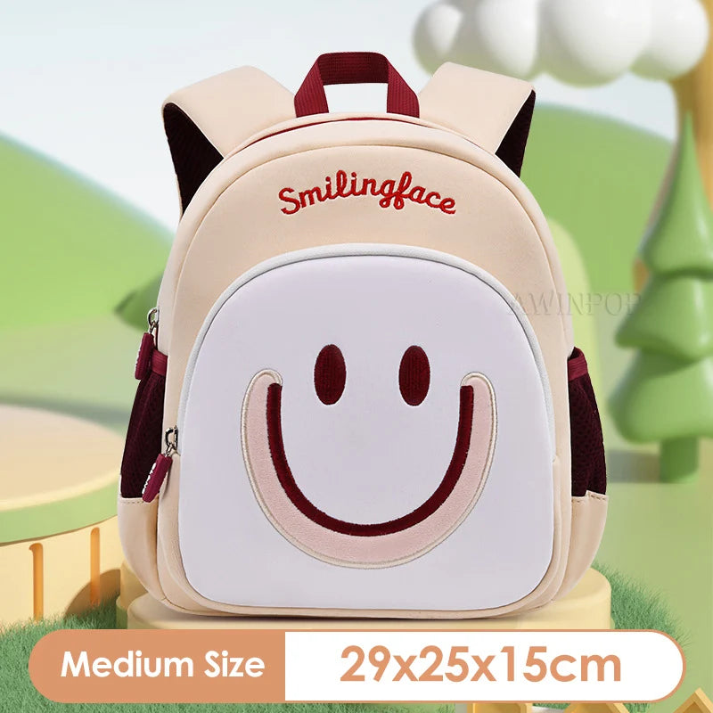 Girls Smile Face School Bags for Children Kindergarten Kids Backpacks Pupil Boys Elementary Student Bookbag Mochilas Escolares