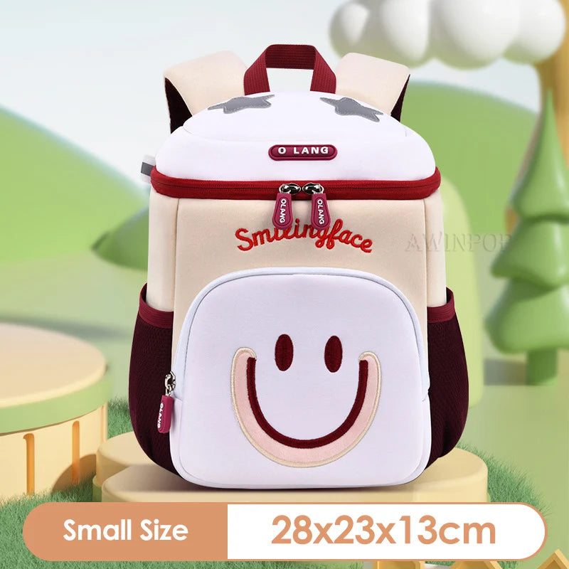 Girls Smile Face School Bags for Children Kindergarten Kids Backpacks Pupil Boys Elementary Student Bookbag Mochilas Escolares