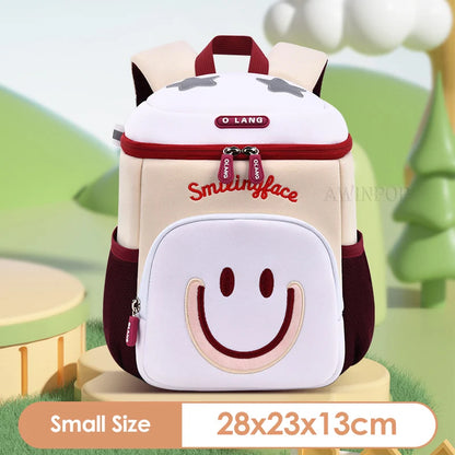 Girls Smile Face School Bags for Children Kindergarten Kids Backpacks Pupil Boys Elementary Student Bookbag Mochilas Escolares