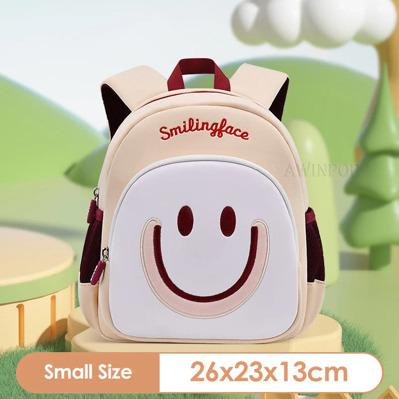 Girls Smile Face School Bags for Children Kindergarten Kids Backpacks Pupil Boys Elementary Student Bookbag Mochilas Escolares