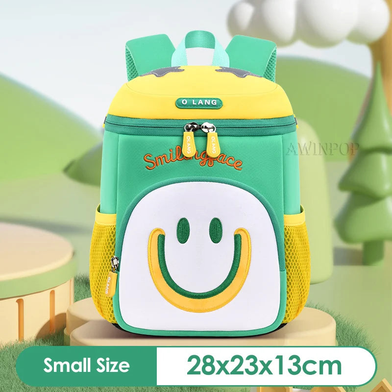 Girls Smile Face School Bags for Children Kindergarten Kids Backpacks Pupil Boys Elementary Student Bookbag Mochilas Escolares