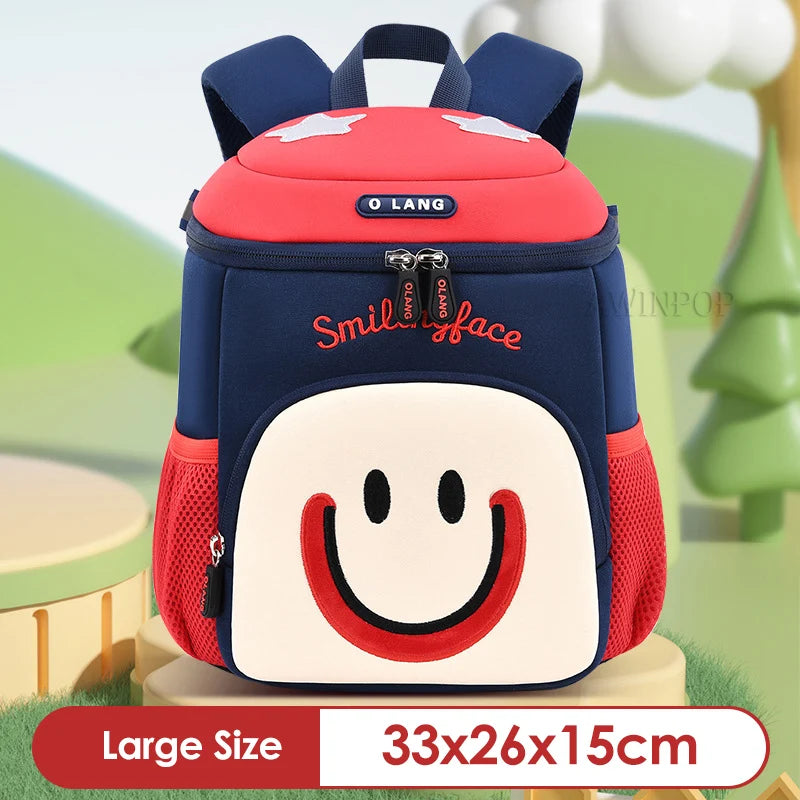 Girls Smile Face School Bags for Children Kindergarten Kids Backpacks Pupil Boys Elementary Student Bookbag Mochilas Escolares
