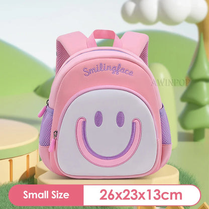 Girls Smile Face School Bags for Children Kindergarten Kids Backpacks Pupil Boys Elementary Student Bookbag Mochilas Escolares